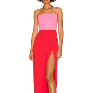 Amanda Uprichard X REVOLVE Avani Gown in Shocking Pink & Crimson